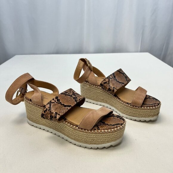 Crown Vintage Women’s Platform Wedge Sandals Snake Print Size 8M - Picture 2 of 8